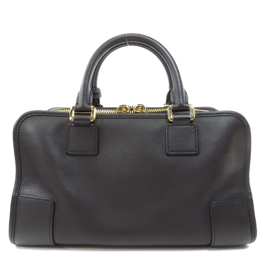 Loewe Calfskin handbag Leather Embossed Amazona Anagram 2way Black